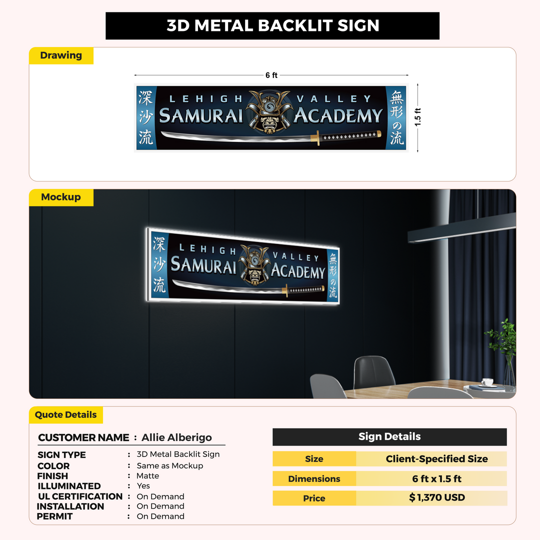 Business signage for Allie Alberigo