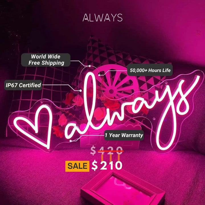 Always Neon Sign | Timeless Illumination - Radiant Glow from manhattonneons.com.