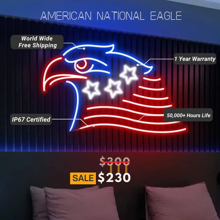 American National Eagle Neon Sign | Patriotic Brilliance - from manhattonneons.com.