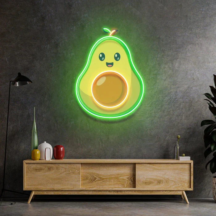 Avocado Baby UV Art Led Neon sign Acrylic Artwork shines brightly, enhancing any space with its vibrant glow. Get yours at manhattanneons.com