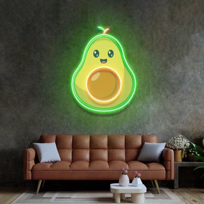 Avocado Baby UV Art Led Neon sign Acrylic Artwork shines brightly, enhancing any space with its vibrant glow. Get yours at manhattanneons.com