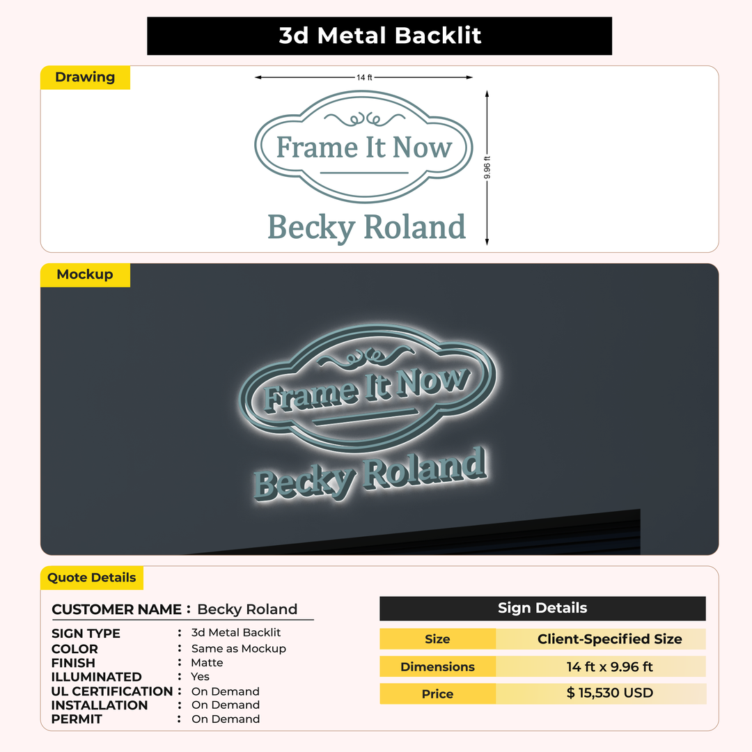 Business signage for Becky Roland