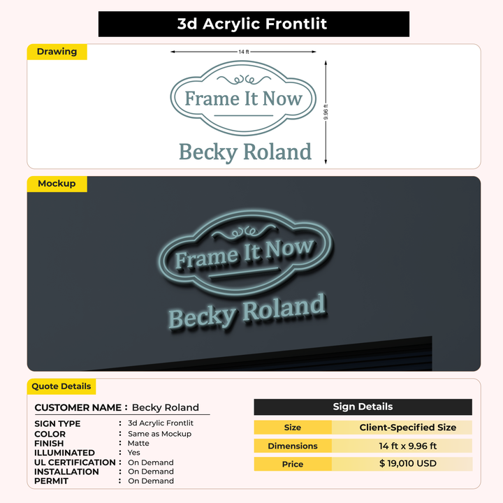 Business signage for Becky Roland