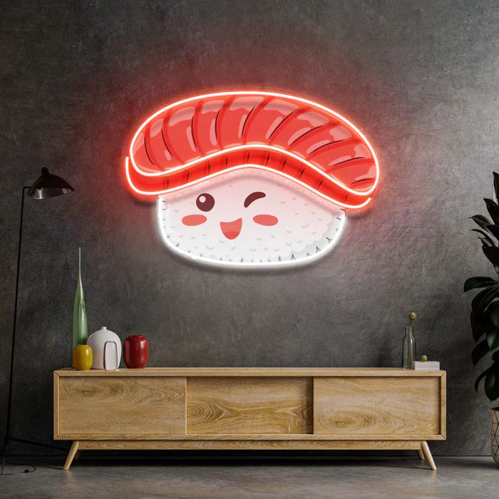 Beef Sushi UV Art Led Neon sign Acrylic Artwork brings vibrant energy to your room. Experience art in a new light! manhattanneons.com