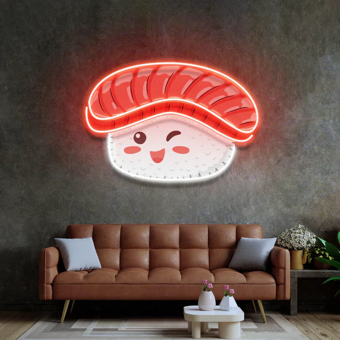 Beef Sushi UV Art Led Neon sign Acrylic Artwork brings vibrant energy to your room. Experience art in a new light! manhattanneons.com