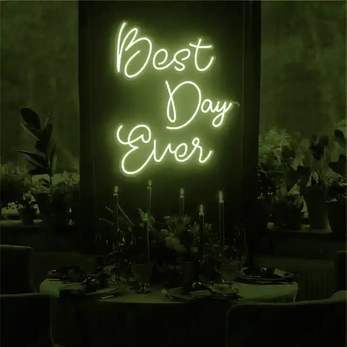 Best Day Ever Neon Sign | Let the Radiance of Perfection Illuminate Your Memorable Moments - from manhattonneons.com.