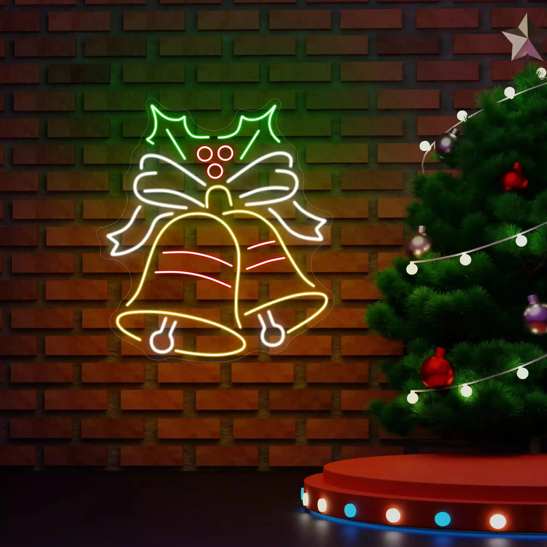 Christmas Bells Neon Light - Sparkling Festive Glow from manhattonneons.com.