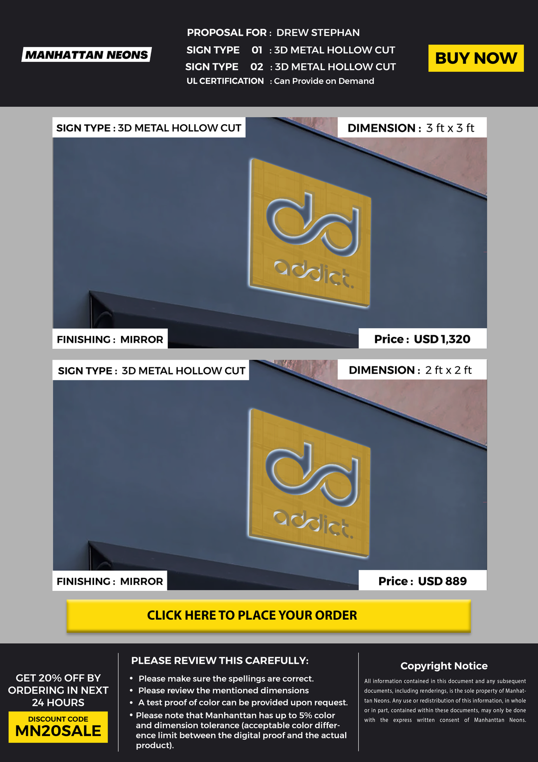 Business SIgnage for Drew Stephan