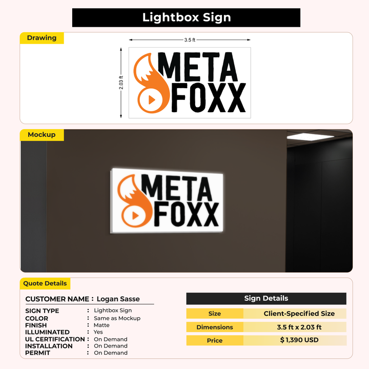 Business signage for Logan Sasse