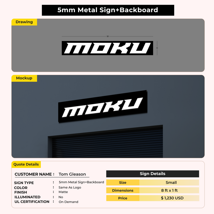 Custom Signs For Tom Gleason