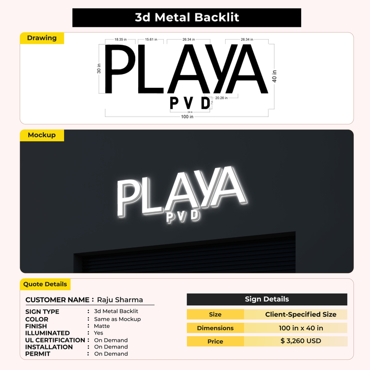 Business signage for Raju Sharma