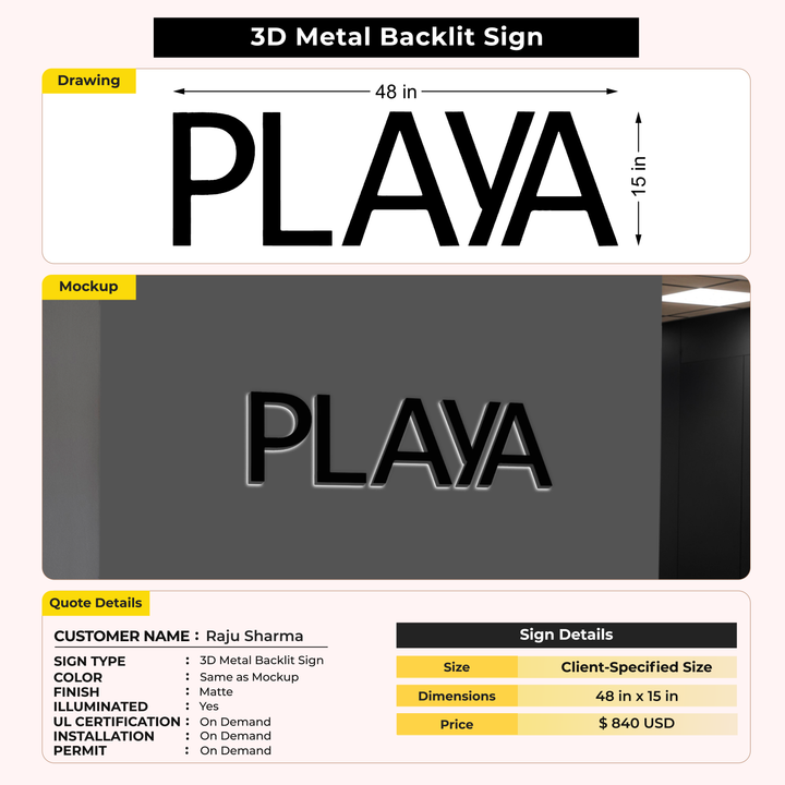 Business signage for Raju Sharma