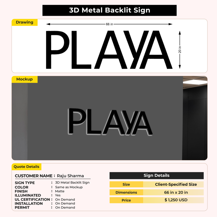 Business signage for Raju Sharma