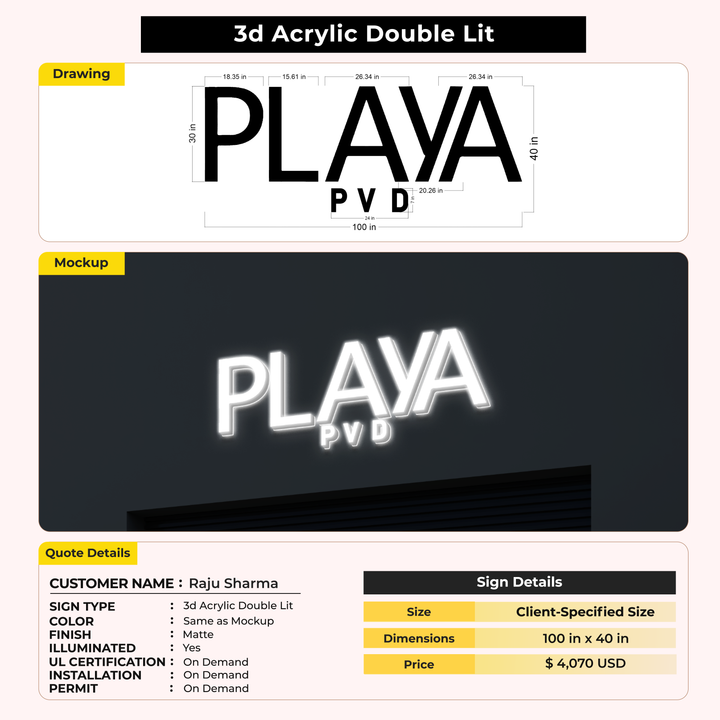 Business signage for Raju Sharma