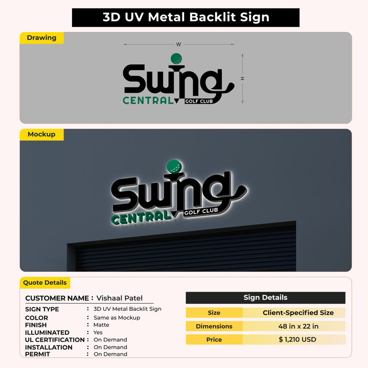 Custom Signs for Vishaal Patel