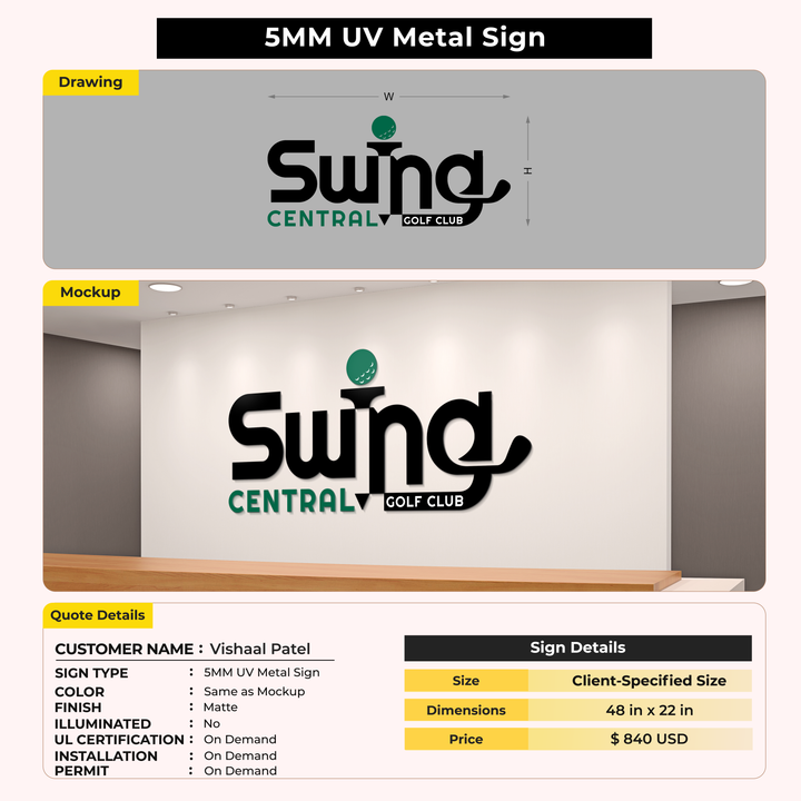 Custom Signs for Vishaal Patel