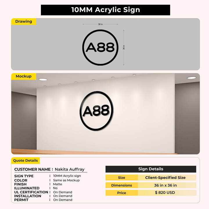 Custom Signs for Nakita Auffray