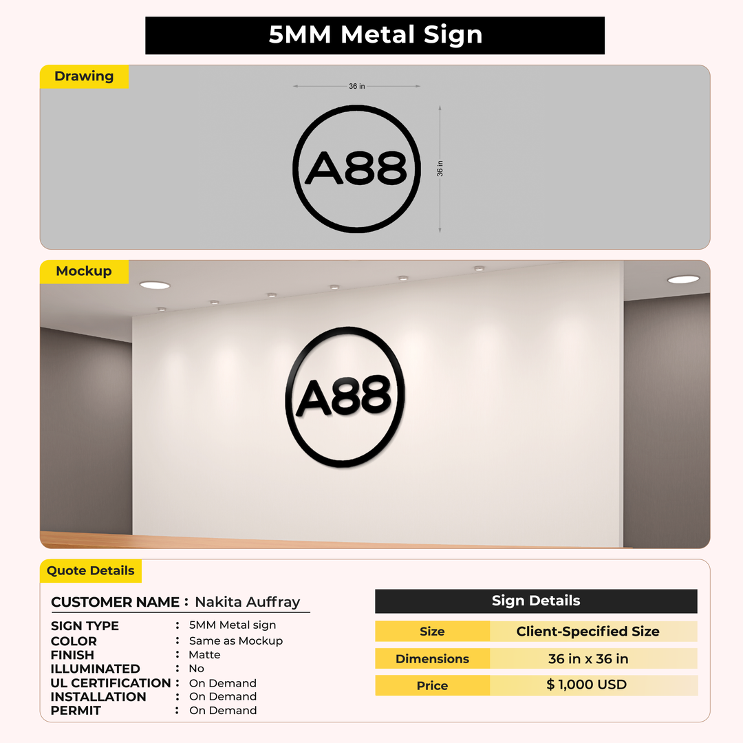 Custom Signs for Nakita Auffray