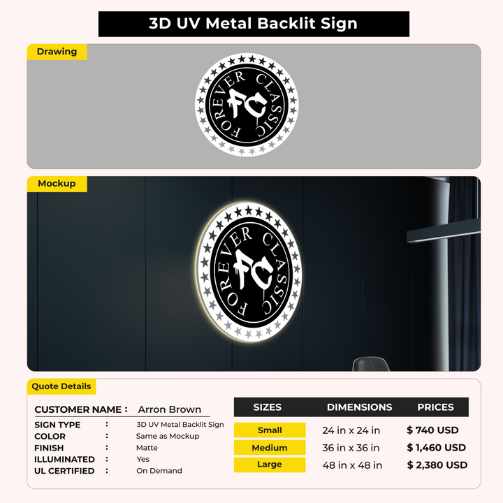 Custom Signs For Arron Brown