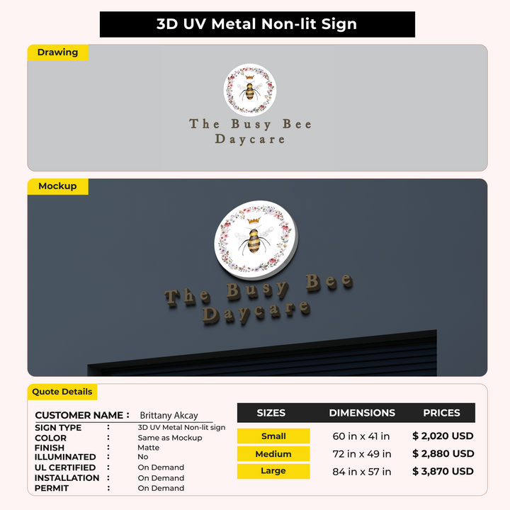 Business Signage for Brittany Akcay