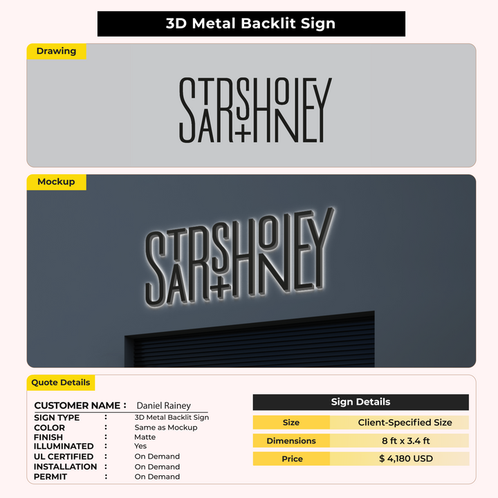 Business Signage for Daniel Rainey