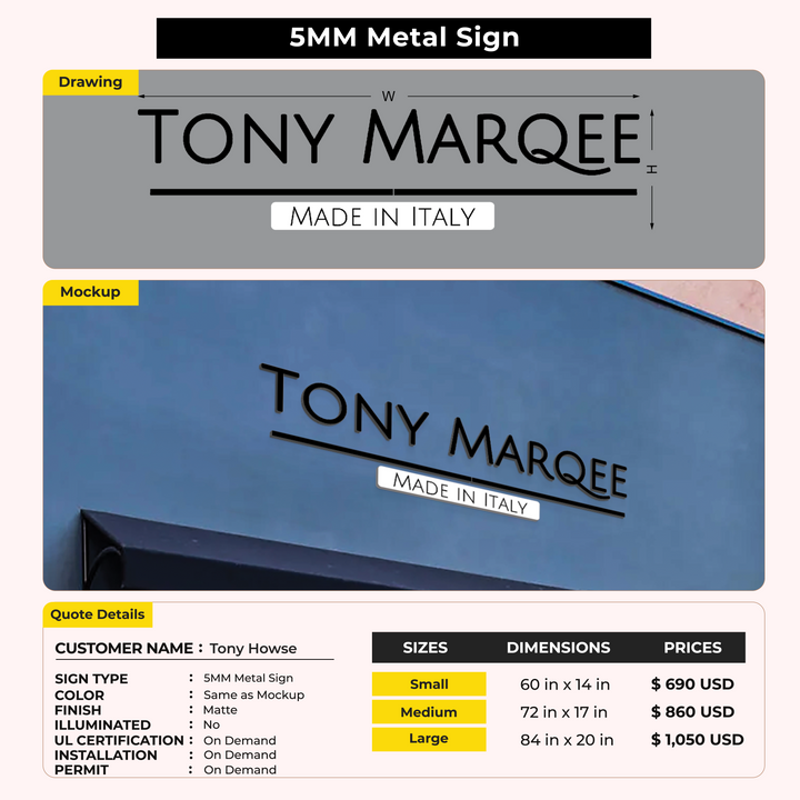 Business Signs For Tony Howse