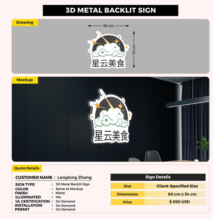 Custom Signs For Longlong Zhang