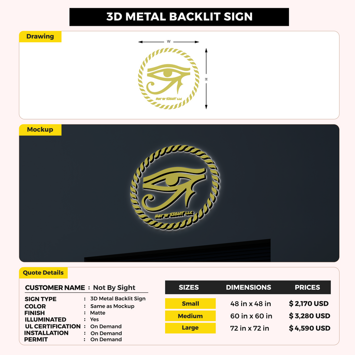 Custom Signs For Not By Sight