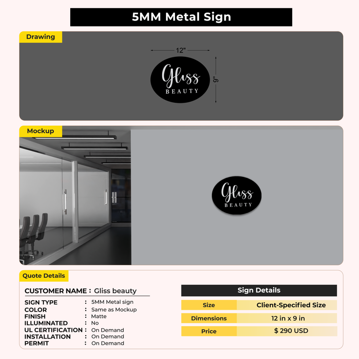 Custom Signs For Gliss beauty