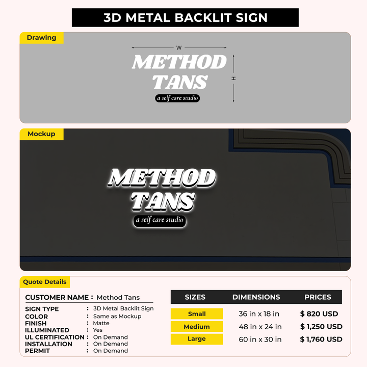 Custom Signs For Method Tans