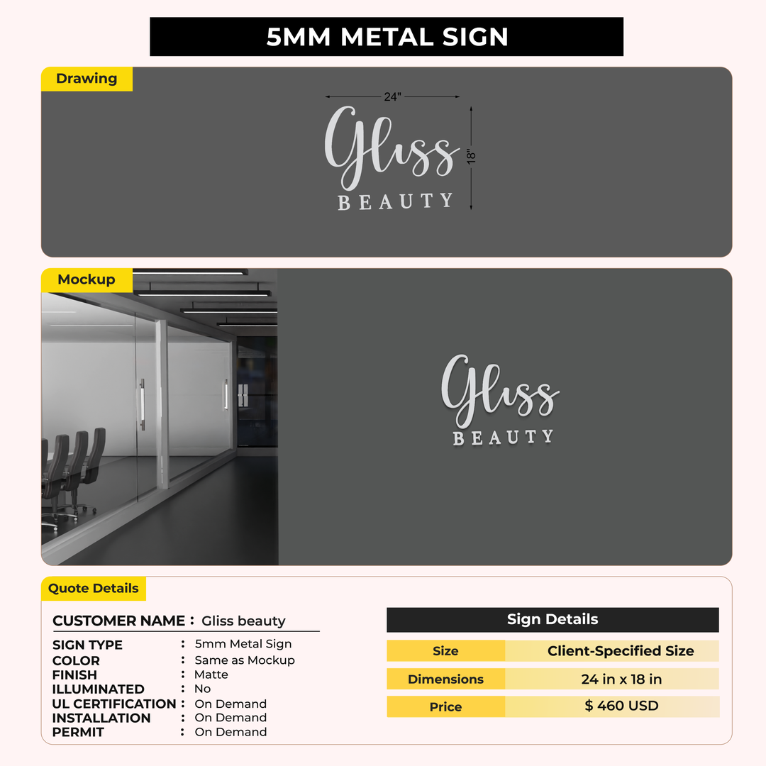 Custom Signs For Gliss beauty