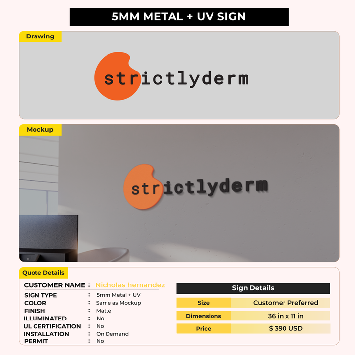 Business Signage for nicholas hernandez