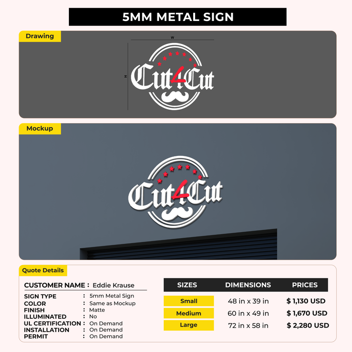 Business signage for Eddie Krause