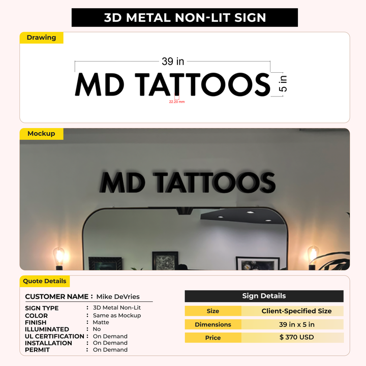 Business signage for Mike DeVries