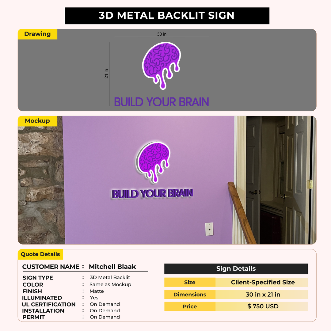 Business signage for Mitchell Blaak