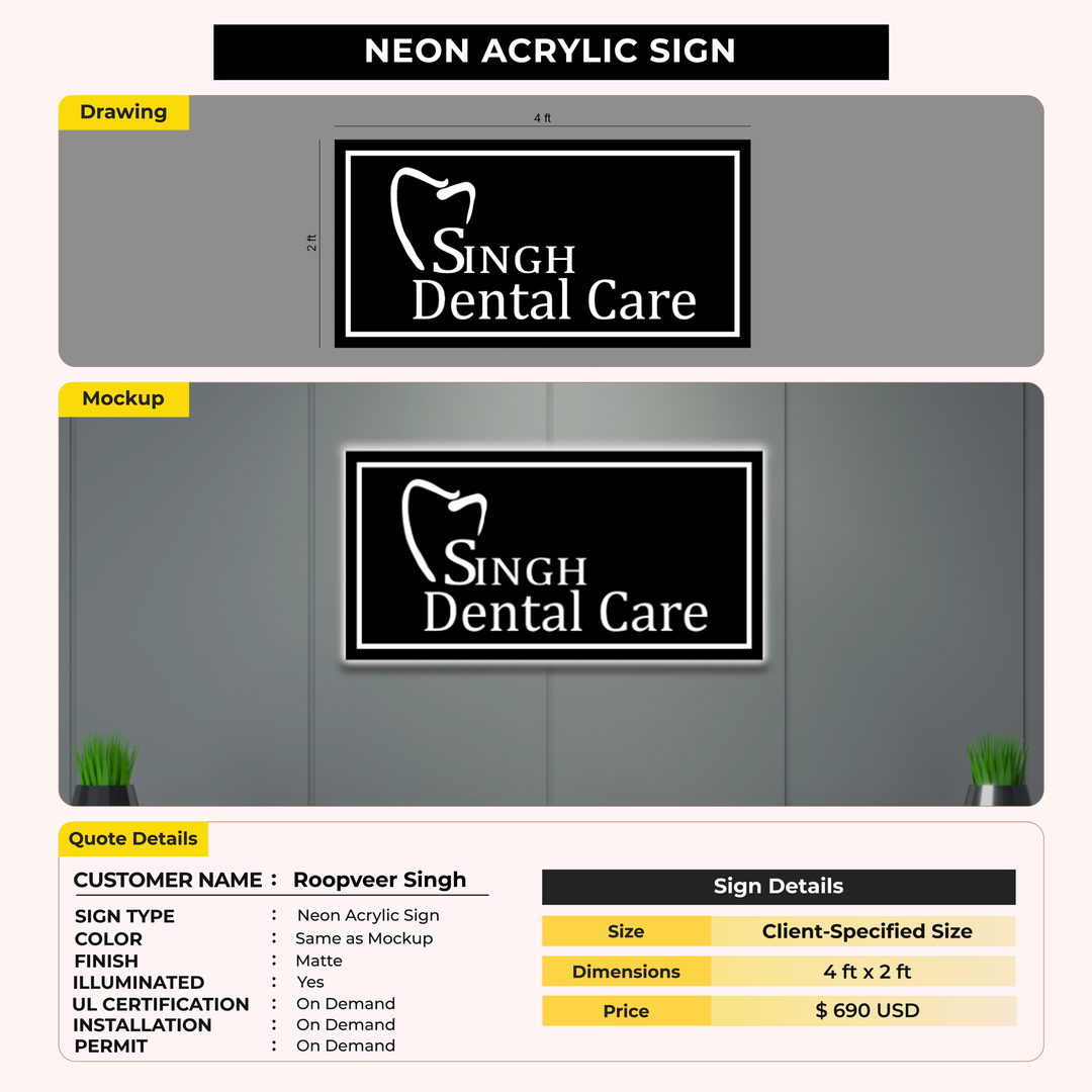 Business signage for Roopveer Singh