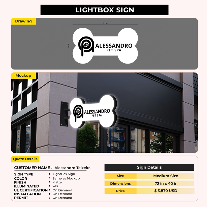 Business signage for Alessandro teixeira