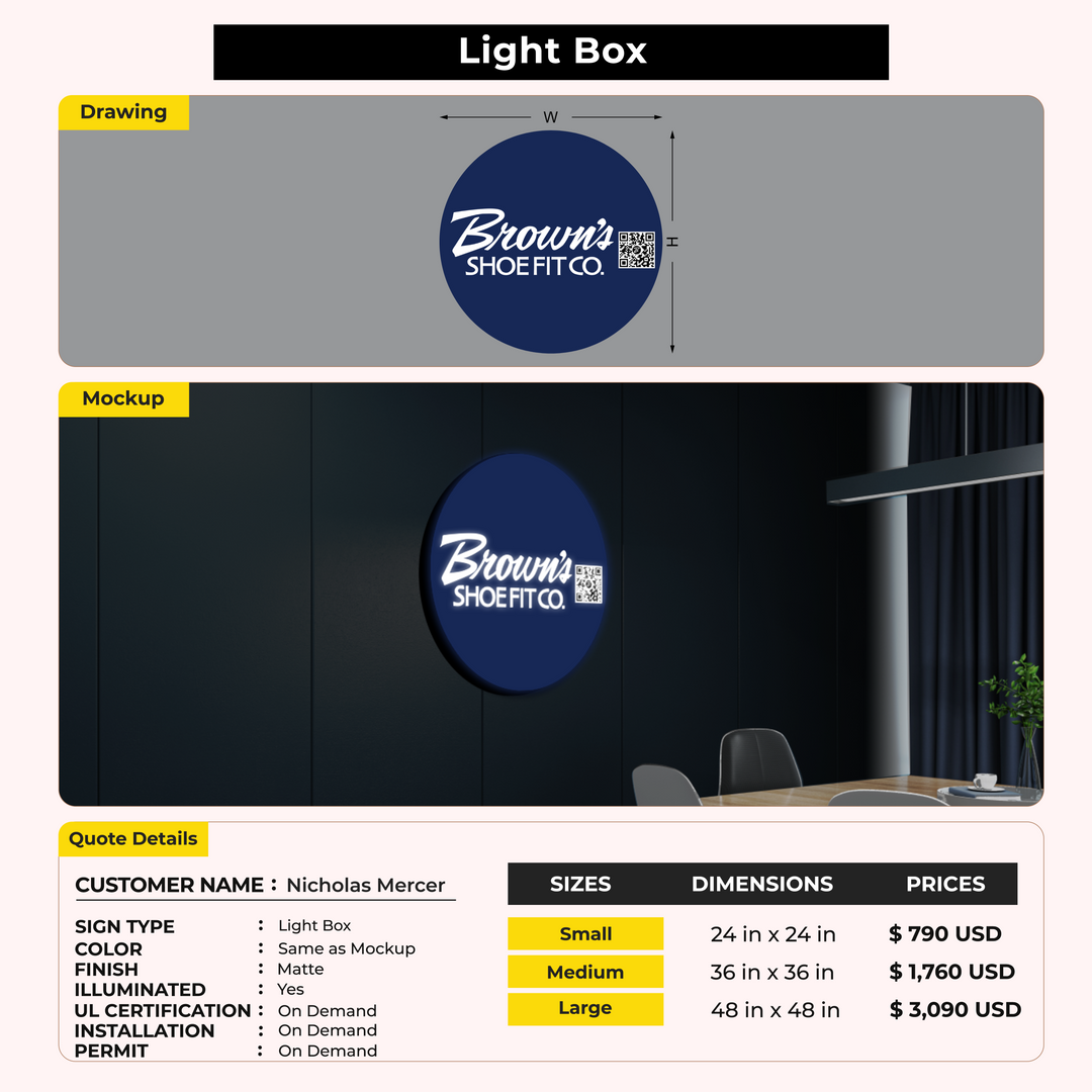 Business signage for Nicholas Mercer