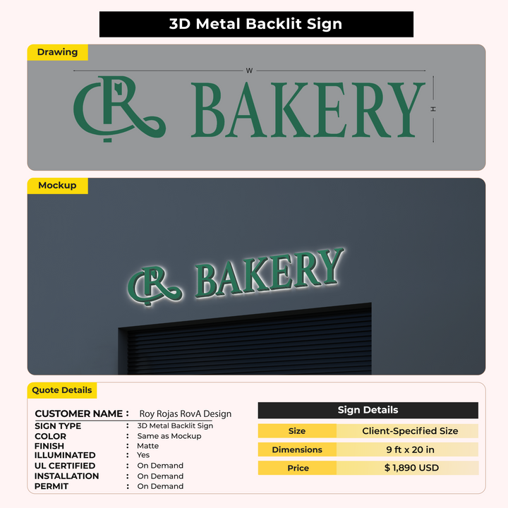 Custom Signs For Roy Rojas ROVA Design