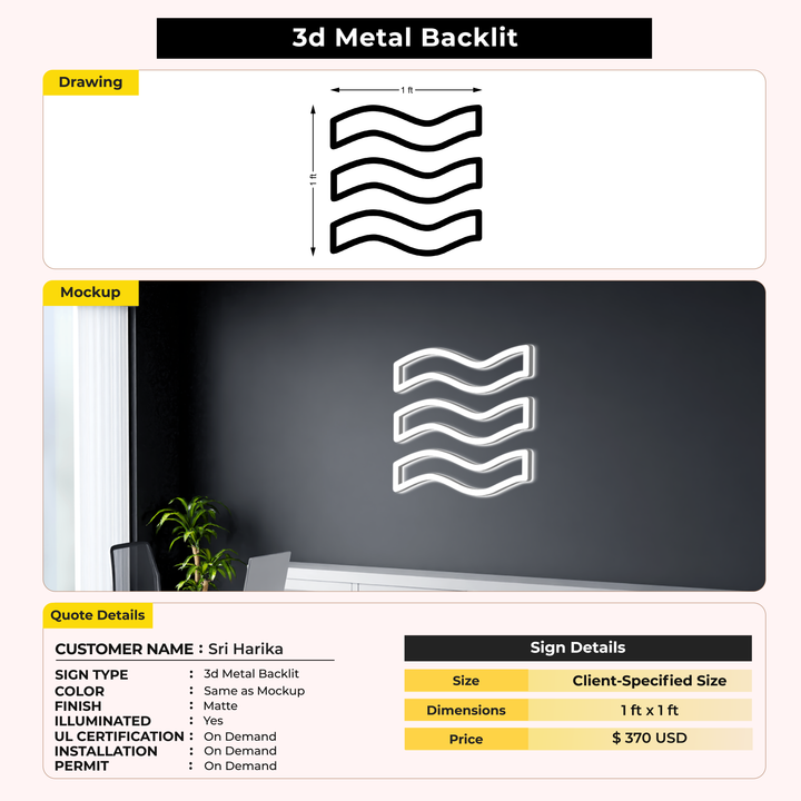 Business signage for Sri Harika