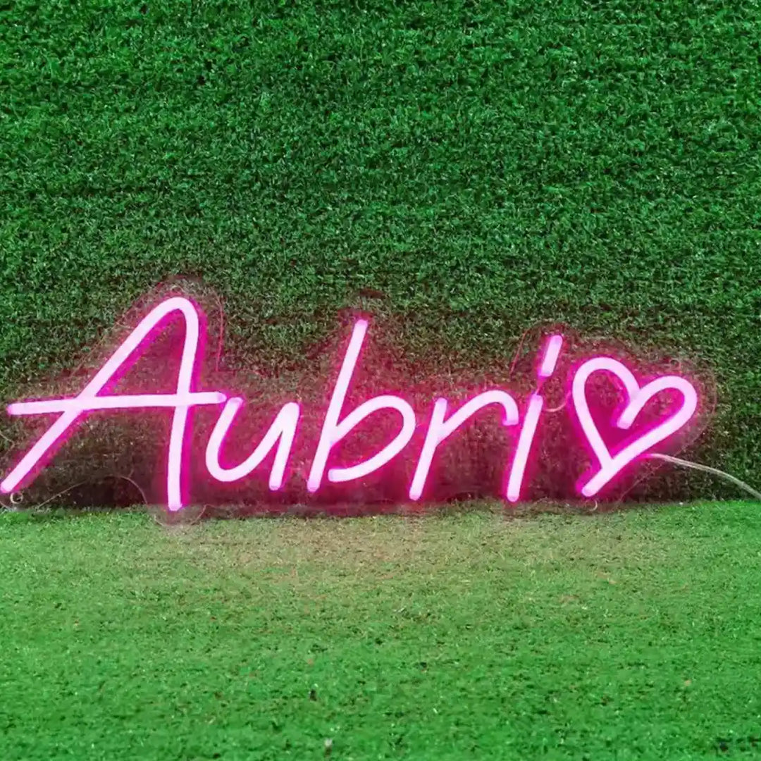 Aubri Name Neon Sign - from manhattonneons.com, illuminating your space with personalized style.