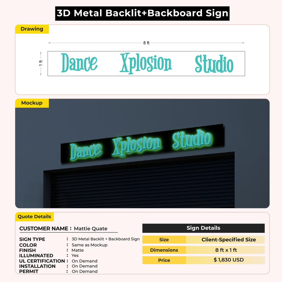 custom signs for Mattie Quate