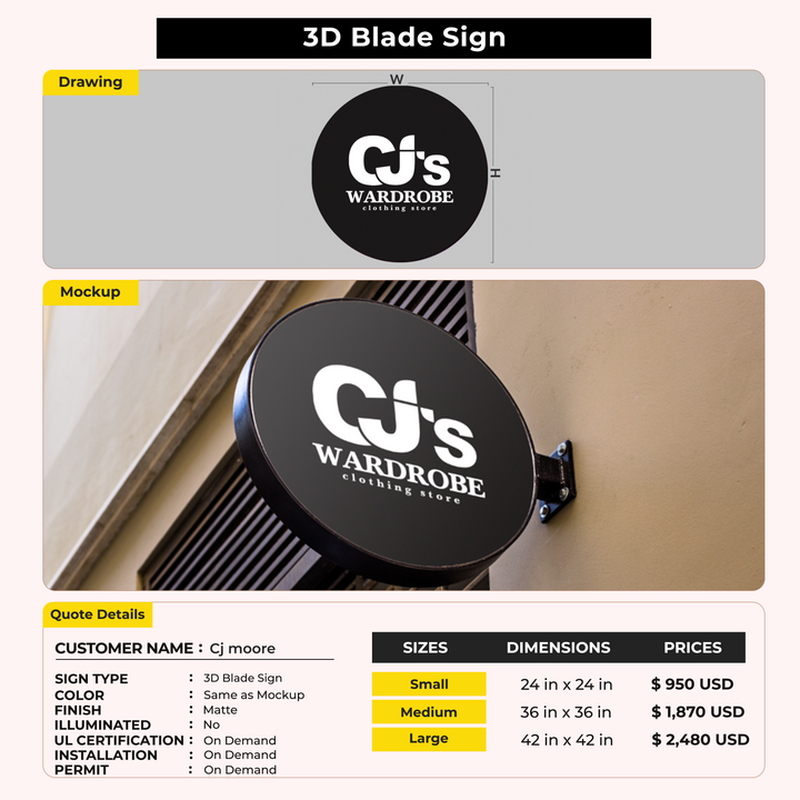 Custom Signs For Cj moore