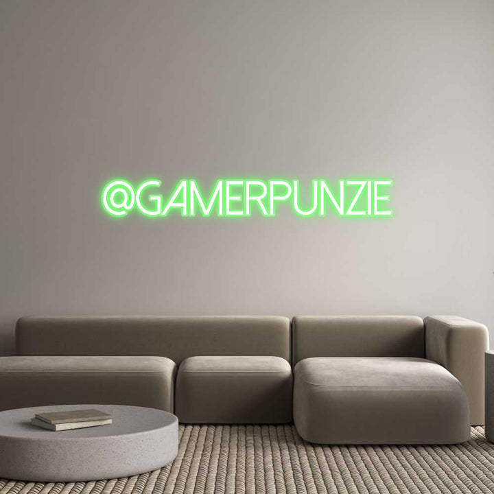 Customized Neon Sign: @gamerpunzie