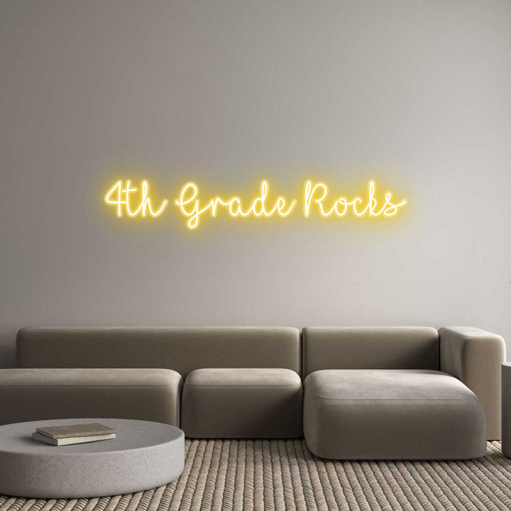 Customized Neon Sign: 4th Grade Rocks