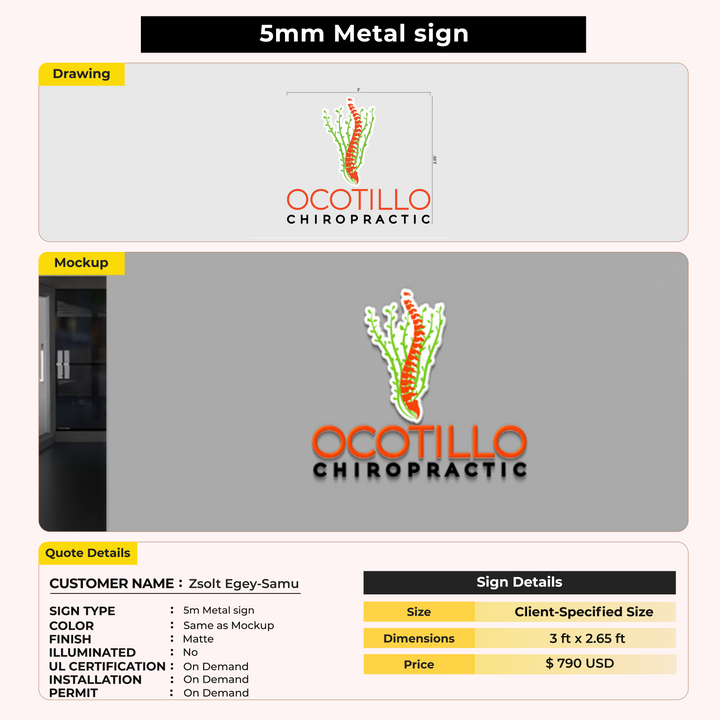 Custom Signs for Zsolt Egey-Samu