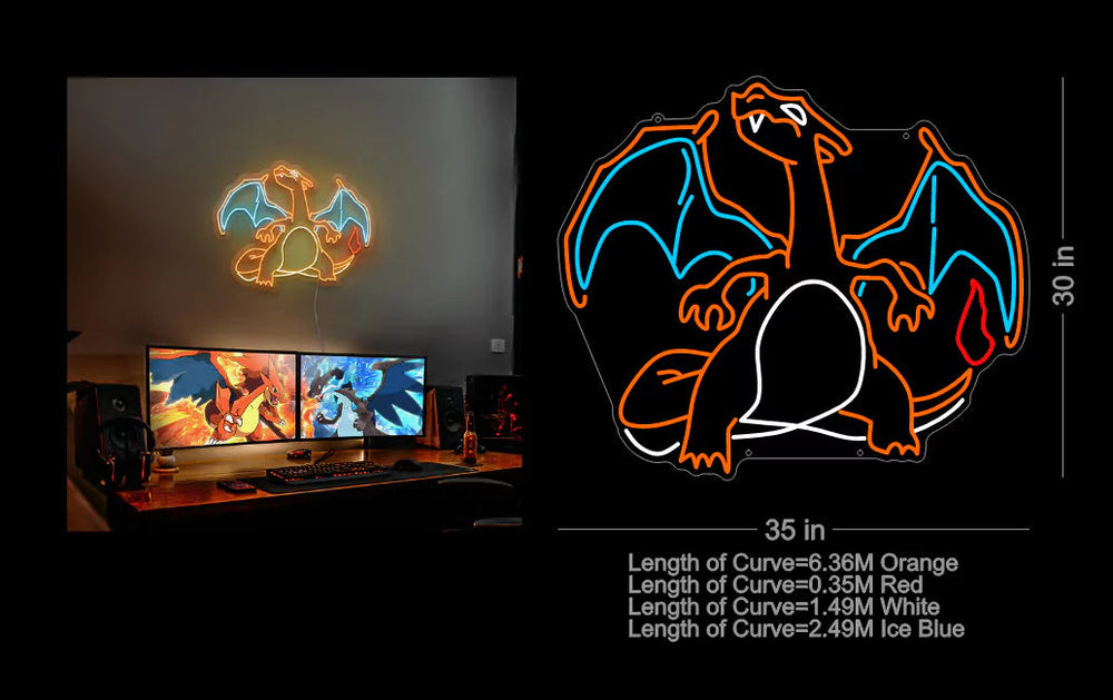 Charizard Blaze - Neon Magic for Pokémon Enthusiasts - ManhattanNeons