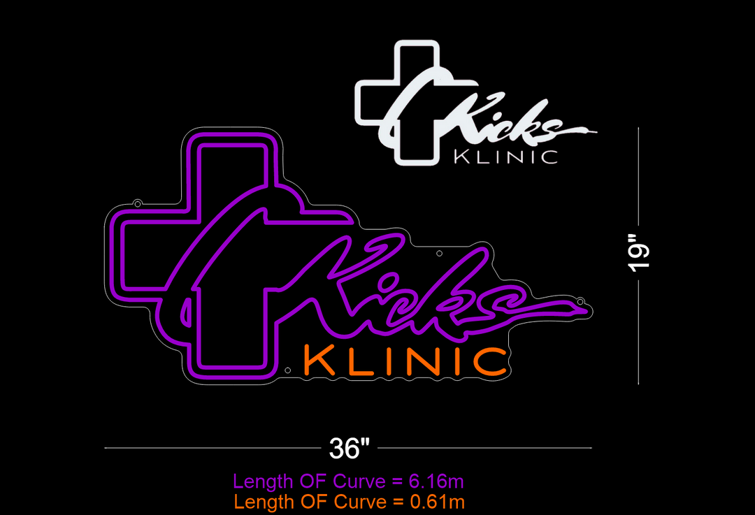 1x Custom Neon Sign for Kicks Klinic ManhattanNeons