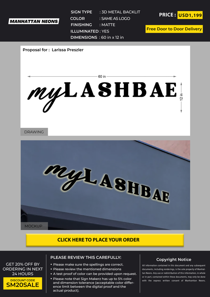 Business signage for Larissa Preszler