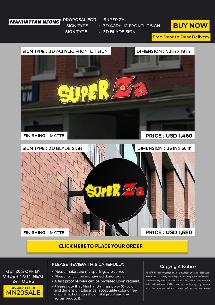 Business Signs for Super Za